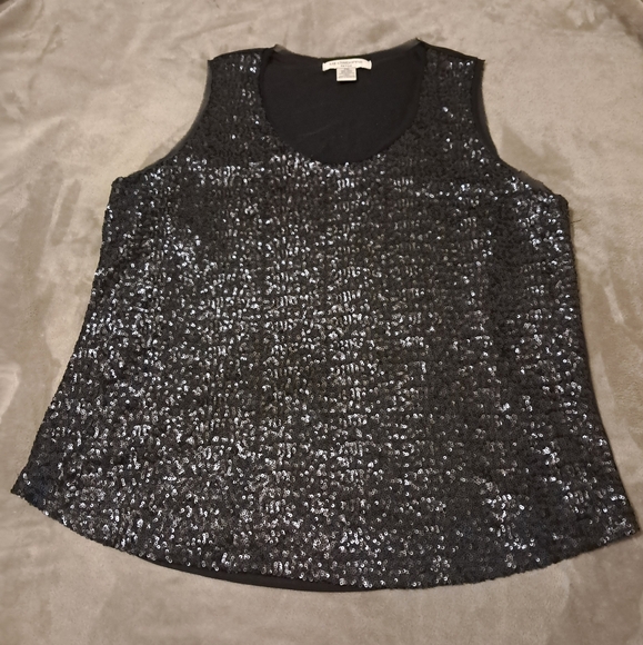Liz Claiborne front sequin tank top fully lined size Petite XL - Picture 1 of 5